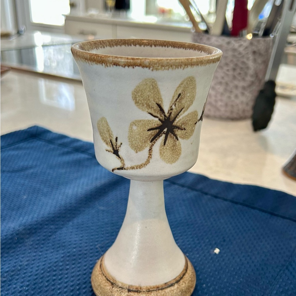 Floral Ceramic Goblet